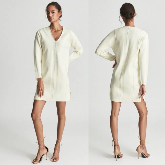 Reiss Dresses & Skirts - NWT REISS Ava Herringbone Knit Cotton Mini Dress S